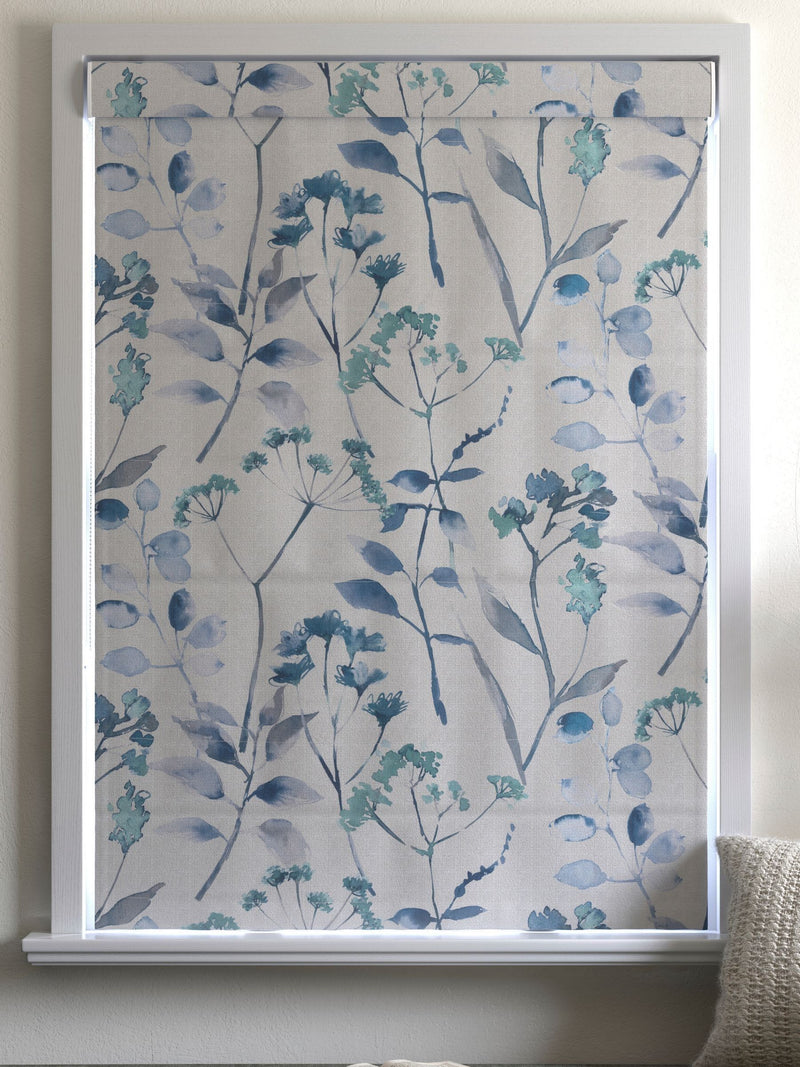 Blue Isla floral Roman blind 100% cotton (British brand)