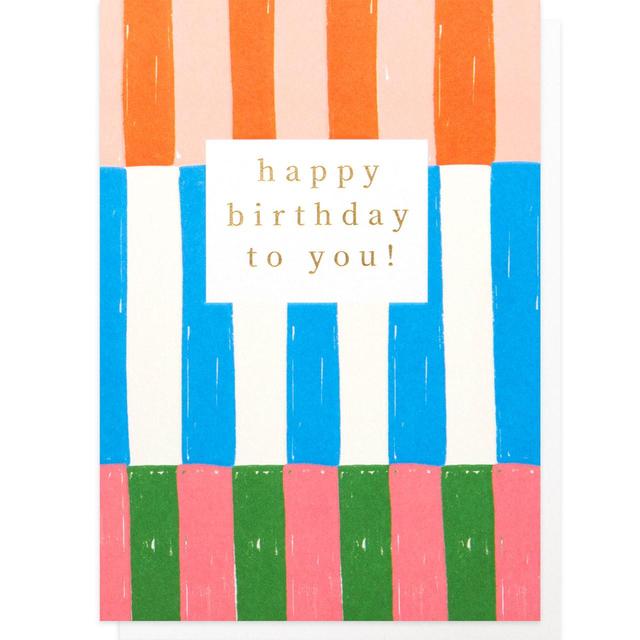 Stripe Pattern Birthday Card GOODS M&S