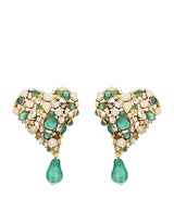 Harrods Saint Laurent Crystal Heart Earrings- Buy online at McGrocer