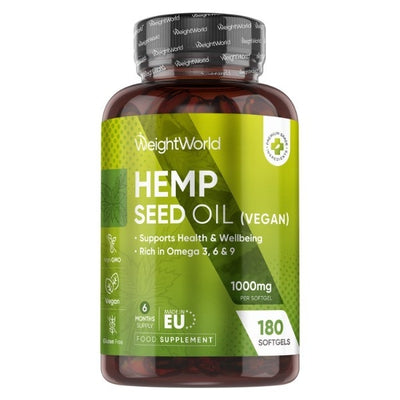 Superdrug WeightWorld Hemp Seed Oil Softgels Omega 3 6 9 Supplement 180 Count- Buy online at McGrocer