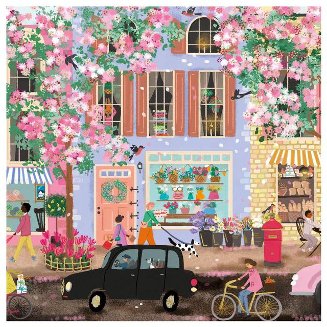Spring Time Street Scene Blank Card GOODS M&S