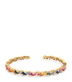 Suzanne Kalan Frenzy bangle with diamonds and rainbow sapphires - British product