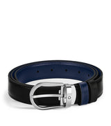 Harrods Montblanc Leather Reversible Horseshoe Belt- Buy online at McGrocer