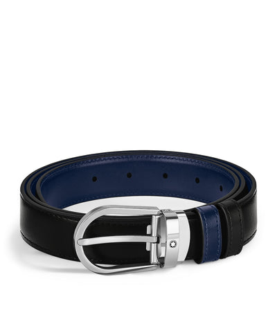 Harrods Montblanc Leather Reversible Horseshoe Belt- Buy online at McGrocer