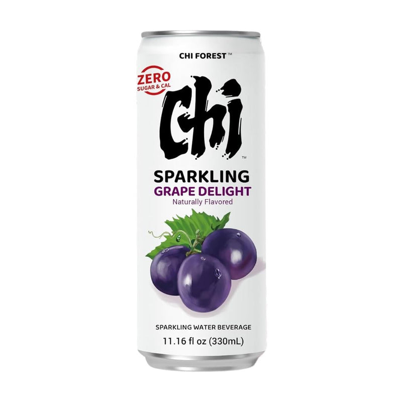 Genki Forest grape sparkling water can, UK version