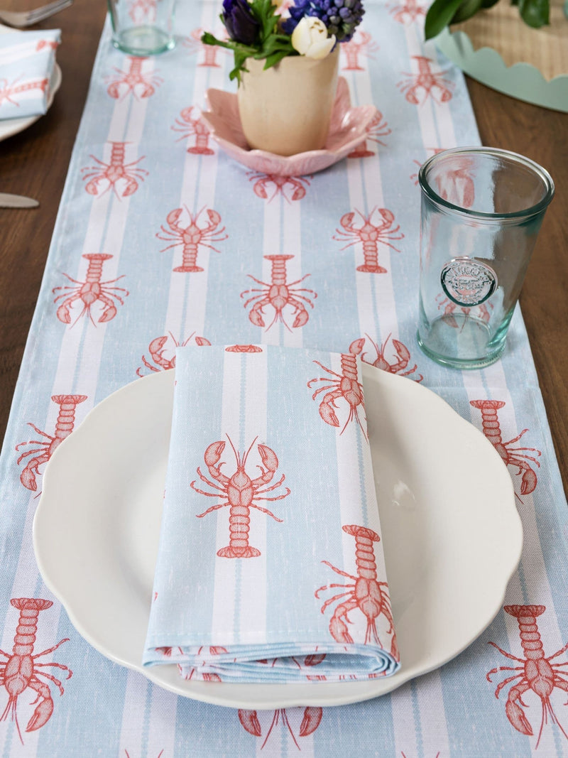Avalon Home blue striped lobster table runner, imported from the UK