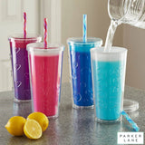 Costco UK Parker Lane Colour Changing Double Wall Insulated Tumblers 2 Pack with 4 Straws- Buy online at McGrocer