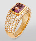 Jacquie Aiche yellow gold diamond kunzite ring, imported from the UK