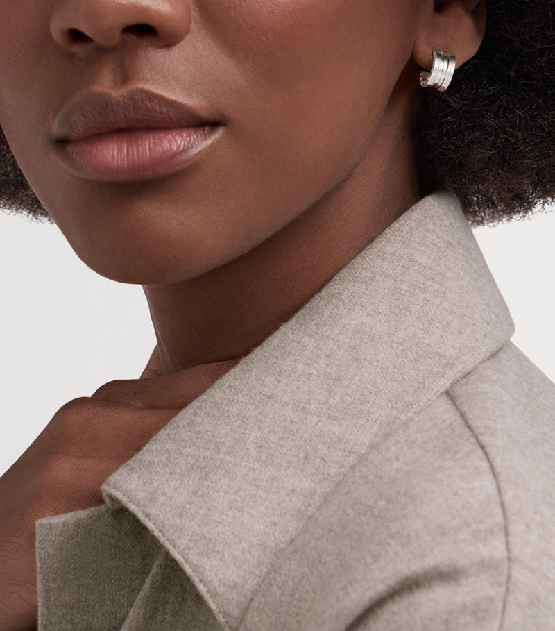 Bvlgari B.zero1 single hoop earring white gold, imported from the UK