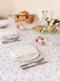 Avalon Home tablecloth white bunnies and bows 143x230cm (British brand)