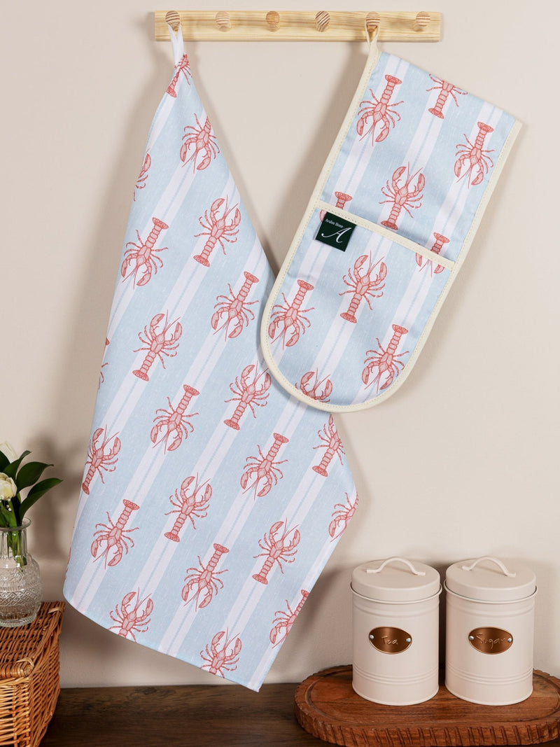 Avalon Home blue striped lobster tea towel 45x68cm, imported from the UK