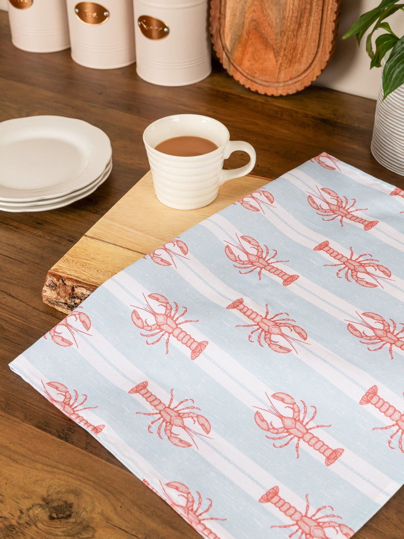 Avalon Home blue striped lobster tea towel 45x68cm, imported from the UK