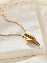 Next Posh Totty Designs 18ct Yellow Gold Tone Personalised Paper Plane Necklace- Buy online at McGrocer