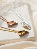 Posh Totty Designs 18ct yellow gold paper plane necklace, UK version