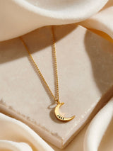 Next Posh Totty Designs Small Personalised Crescent Moon Necklace- Buy online at McGrocer