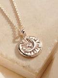 Posh Totty Designs sterling silver birthstone celestial disc necklace - British product