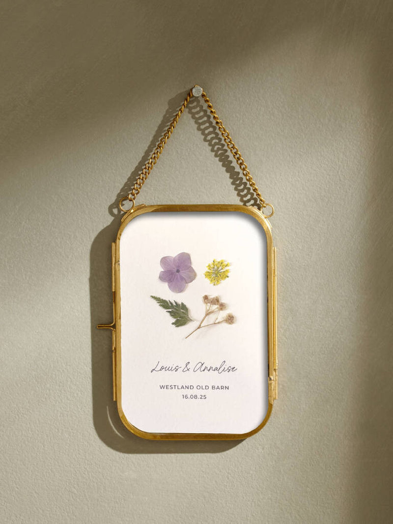 Posh Totty Designs personalised pressed flowers framed print 10x15cm (British brand)