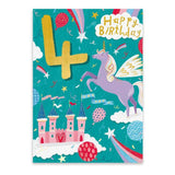 Unicorn Princess Party 4th Birthday Card GOODS M&S