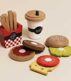 Le Toy Van wooden gourmet hamburger set 13 pieces (British brand)
