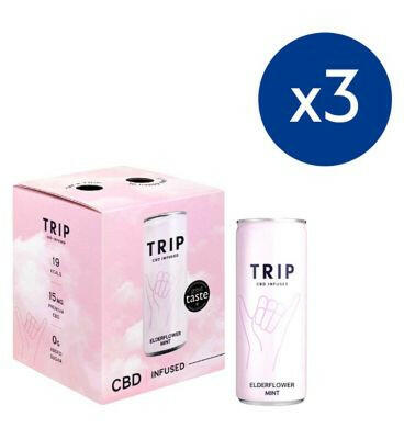 Trip CBD Drink Elderflower Mint - 12 x 250ml Bundle GOODS Boots