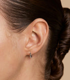 Astrid & Miyu pavé knot huggies earrings (British brand)