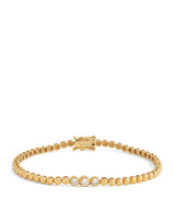 Harrods Jennifer Meyer Yellow Gold and Diamond Bezel Tennis Bracelet- Buy online at McGrocer