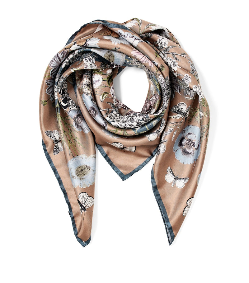 Aspinal of London silk printed square scarf 90cm (British brand)