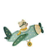 Harrods Vintage Aircraft Night Light with Dimmable LED and Remote Control, Handmade from Pinewood- Buy online at McGrocer