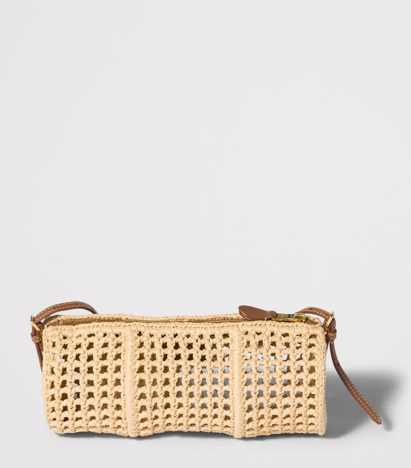 Miu Miu crochet mesh pouch with lambskin accents - British product