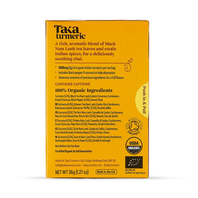 Taka Turmeric masala chai turmeric tea 15 teabags - British product