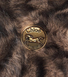 Chloé Shearling Plissé shoulder bag with gold-tone hardware, UK version