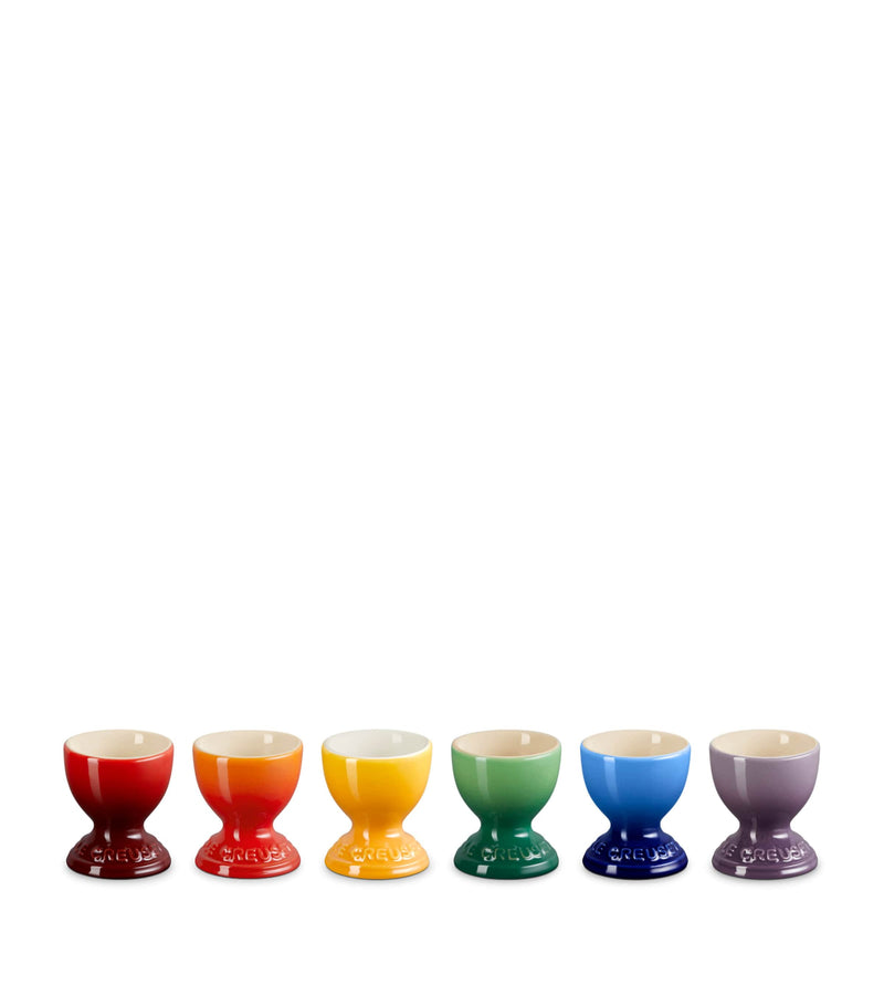 Le Creuset rainbow egg cup set of six, UK version