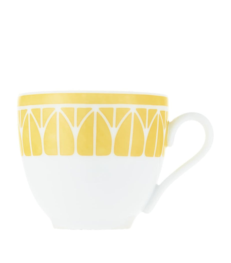 Christofle porcelain Malmaison Riviera espresso cup and saucer, imported from the UK