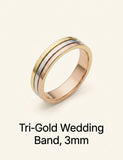 Cartier Vendome wedding ring 4.8mm in tricolour gold - British product