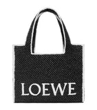 LOEWE Font woven raffia tote bag large (British brand)
