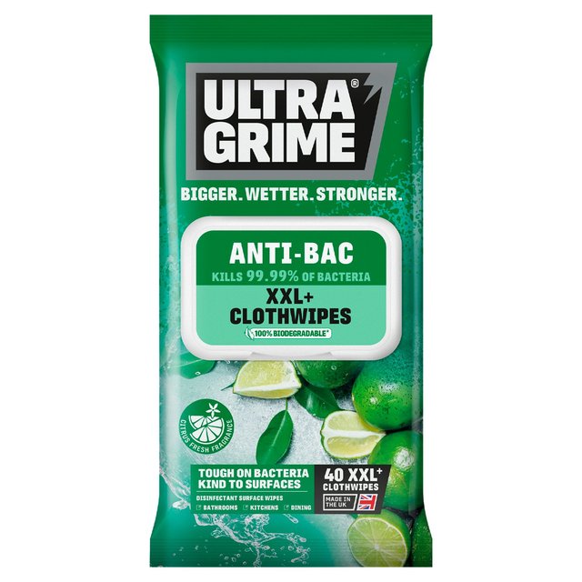 UltraGrime Anti-Bac XXL Clothwipes 40 per pack GOODS M&S