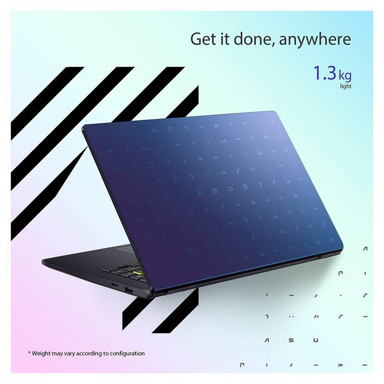 ASUS E410 14in blue laptop, UK version