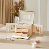 Livingandhome pink jewellery storage box with drawers, imported from the UK