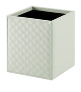Harrods Quilted Leather Diamond Pattern Bathroom Waste Basket 23cm High- Buy online at McGrocer