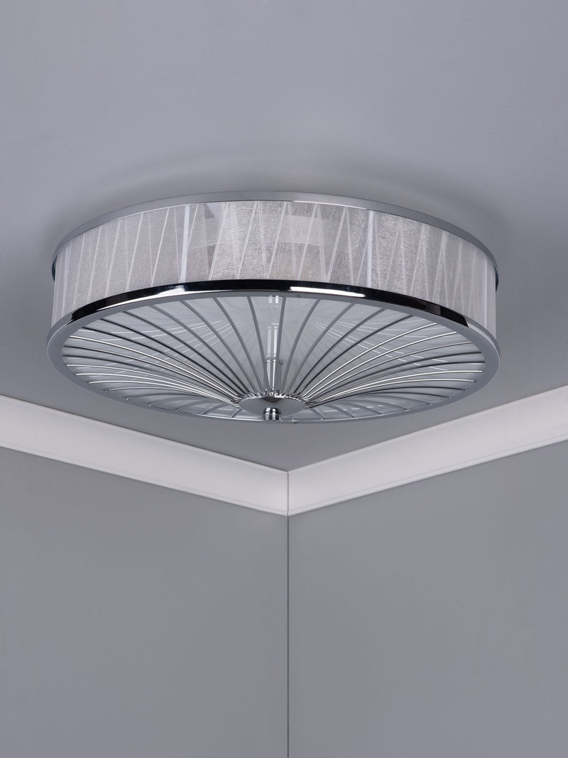 Dar Lighting Silver Oslo ceiling light, imported from the UK
