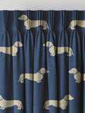 Emily Bond Peggy curtains dachshund print, UK version