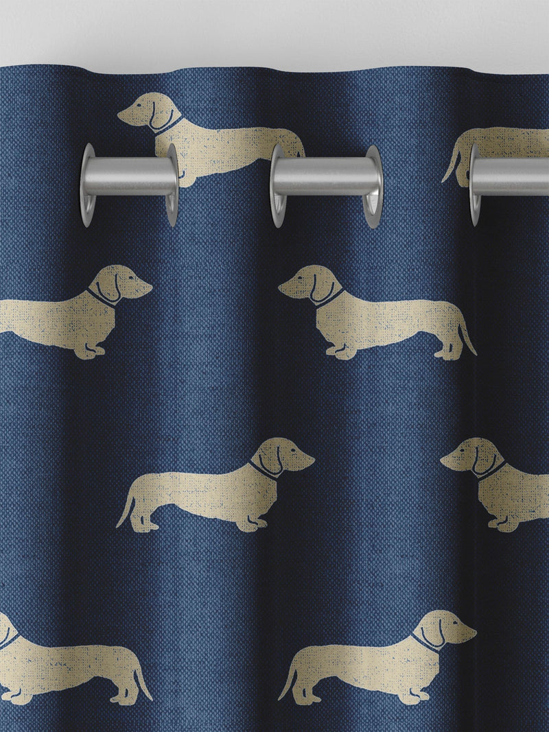 Emily Bond Peggy curtains dachshund print, UK version