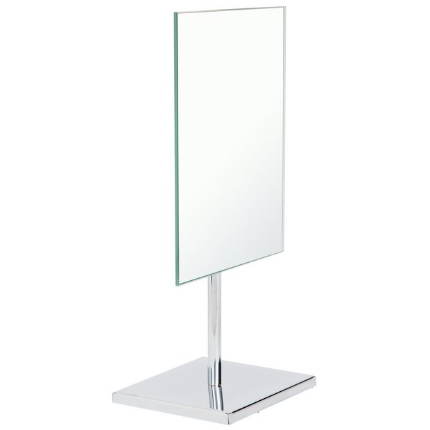 Argos Home silver frameless pedestal mirror 34x17cm, UK version