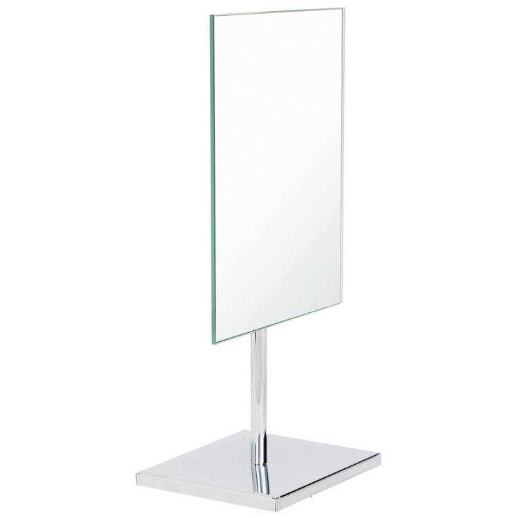 Argos Home silver frameless pedestal mirror 34x17cm, UK version