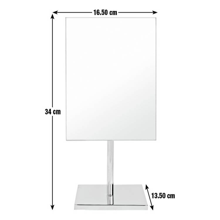 Argos Home silver frameless pedestal mirror 34x17cm, UK version
