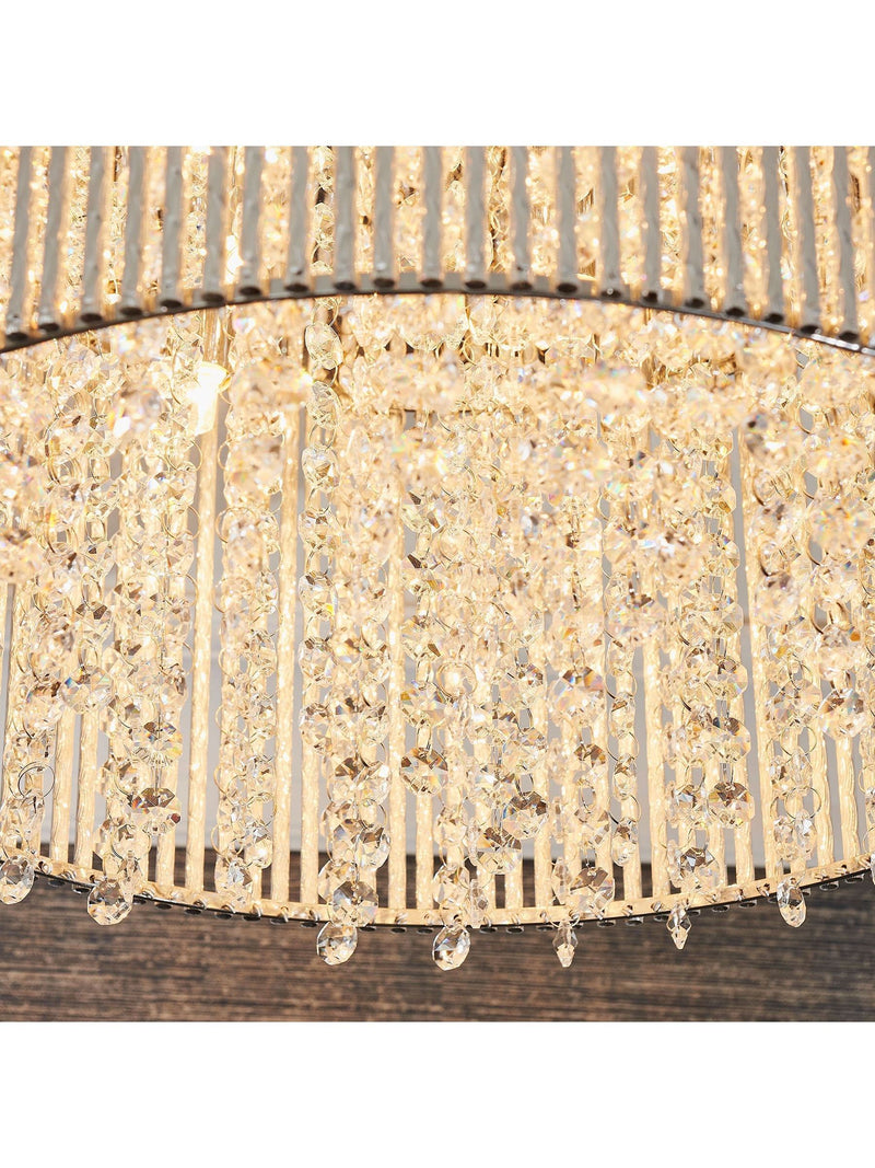 Gallery Home Petra flush ceiling light silver K9 crystal chrome (British brand)