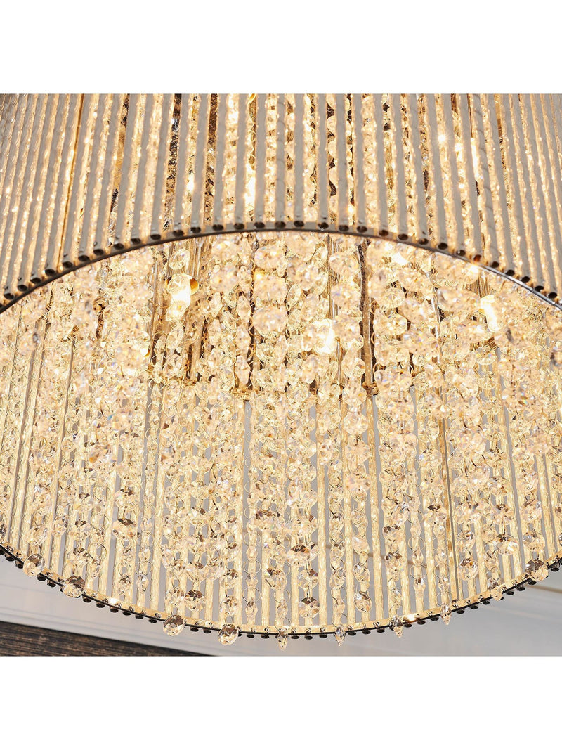 Gallery Home Petra flush ceiling light silver K9 crystal chrome (British brand)