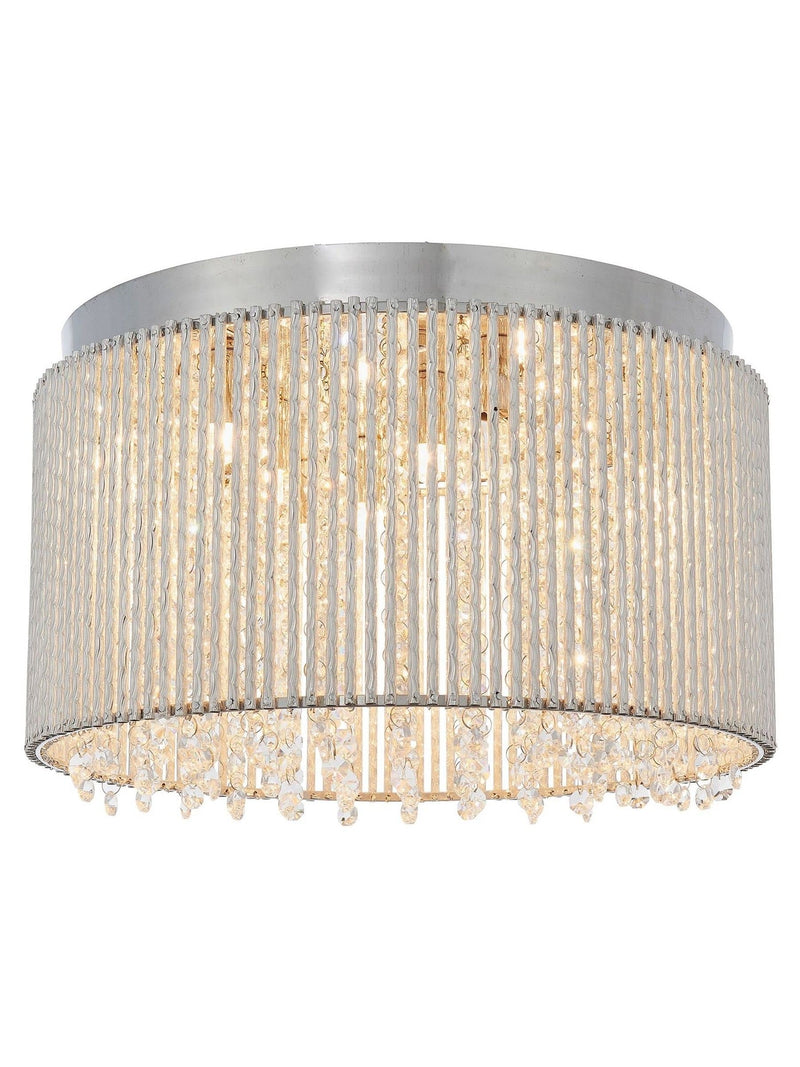 Gallery Home Petra flush ceiling light silver K9 crystal chrome (British brand)