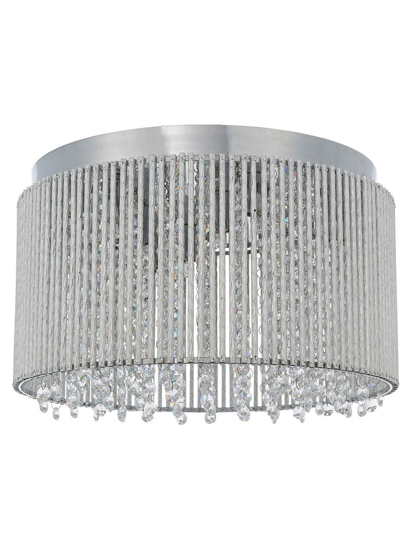 Gallery Home Petra flush ceiling light silver K9 crystal chrome (British brand)