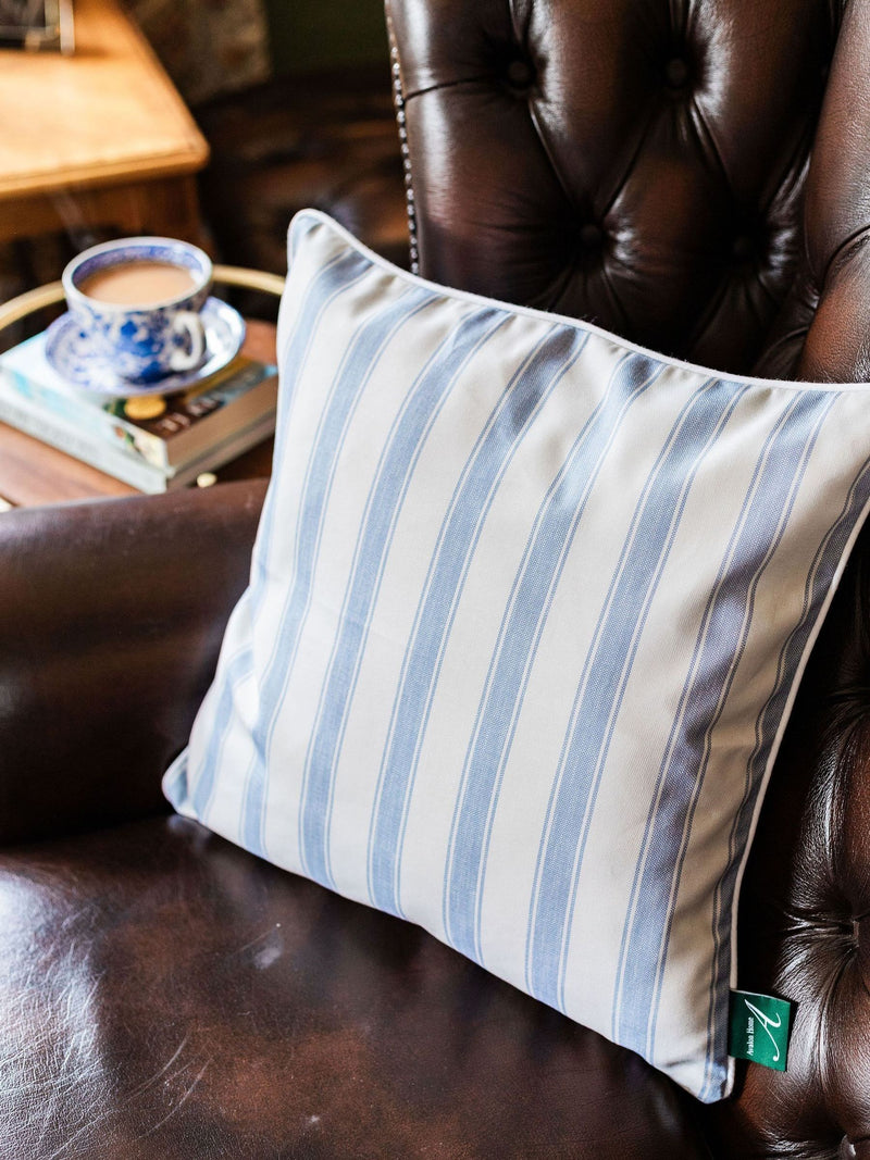 Avalon Home mid blue stripe cushion cover 45x45cm, UK version